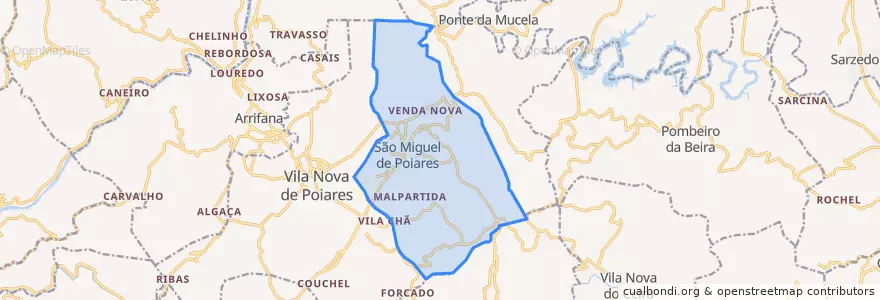 Mapa de ubicacion de São Miguel de Poiares.