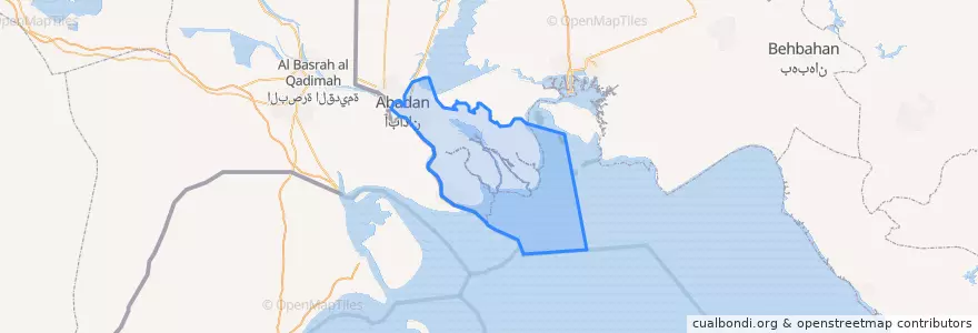 Mapa de ubicacion de شهرستان آبادان.