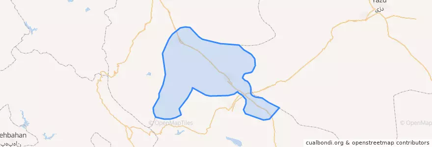 Mapa de ubicacion de شهرستان آباده.