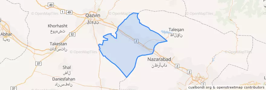 Mapa de ubicacion de شهرستان آبیک.