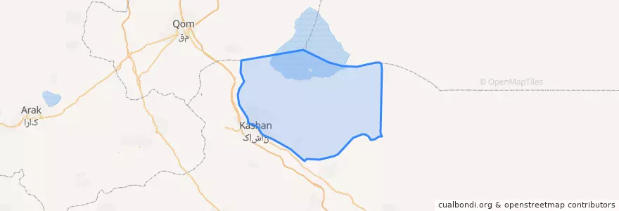 Mapa de ubicacion de شهرستان آران و بیدگل.