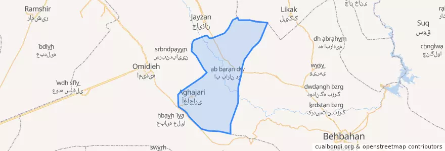 Mapa de ubicacion de شهرستان آغاجاری.