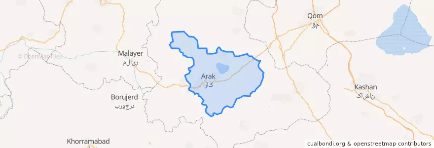 Mapa de ubicacion de شهرستان اراک.