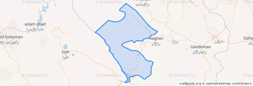 Mapa de ubicacion de شهرستان اردل.