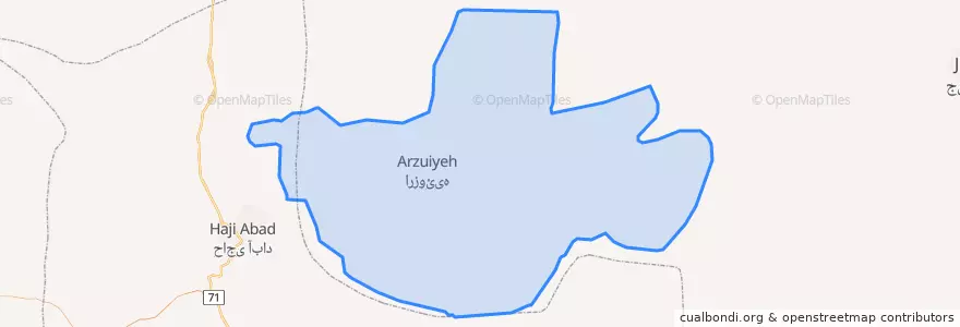 Mapa de ubicacion de شهرستان ارزوئیه.