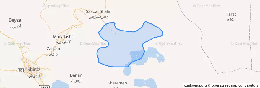 Mapa de ubicacion de شهرستان ارسنجان.