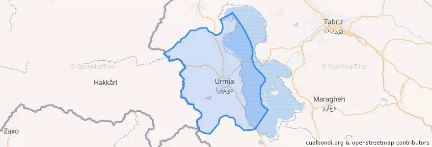 Mapa de ubicacion de Urumia County.