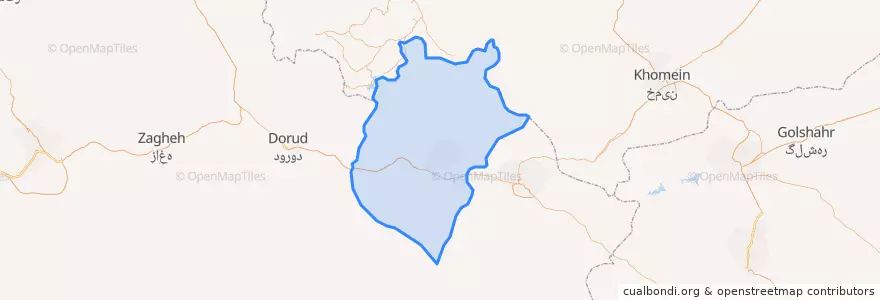 Mapa de ubicacion de شهرستان ازنا.