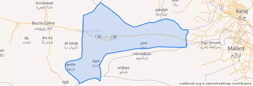 Mapa de ubicacion de شهرستان اشتهارد.