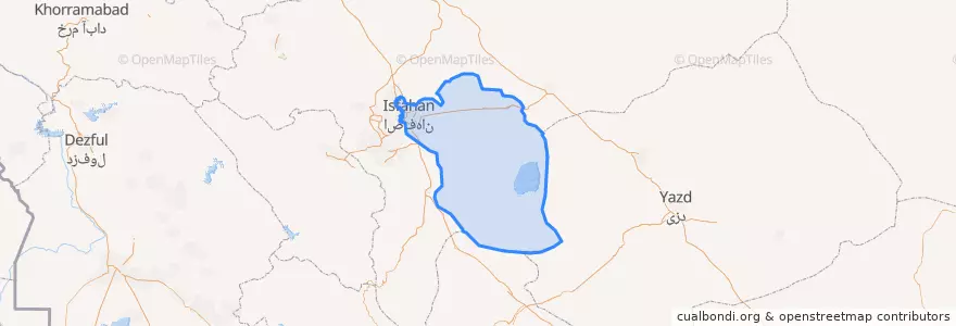 Mapa de ubicacion de شهرستان اصفهان.