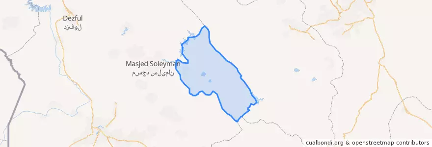 Mapa de ubicacion de شهرستان ایذه.