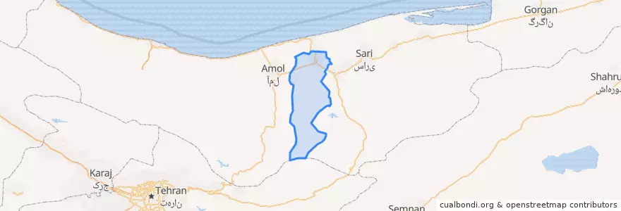 Mapa de ubicacion de شهرستان بابل.