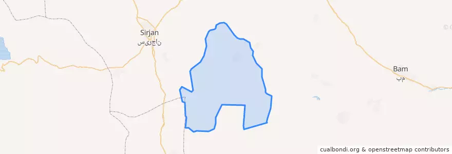 Mapa de ubicacion de شهرستان بافت.