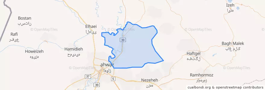 Mapa de ubicacion de شهرستان باوی.