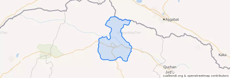 Mapa de ubicacion de شهرستان بجنورد.