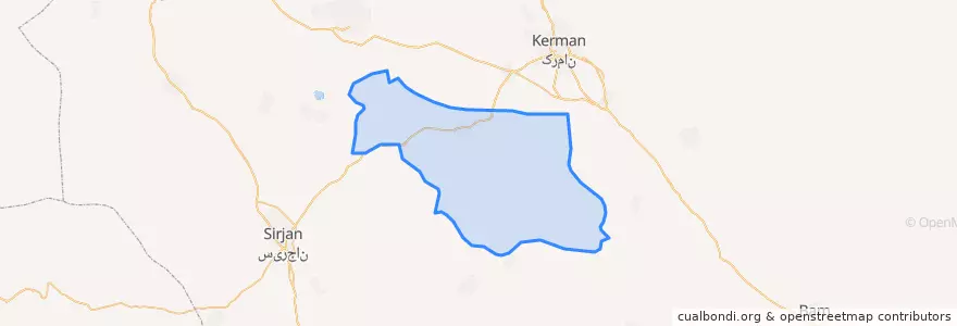 Mapa de ubicacion de شهرستان بردسیر.
