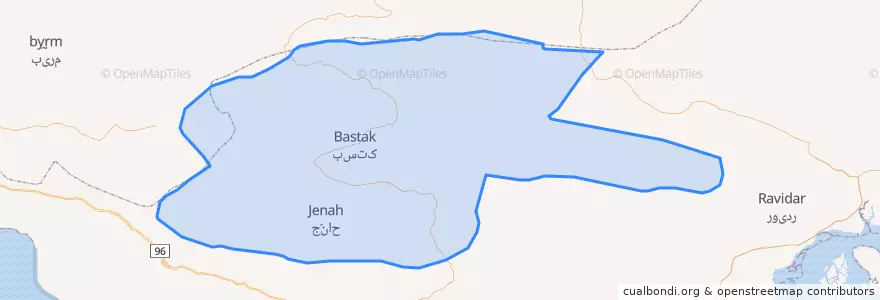 Mapa de ubicacion de Bastak County.