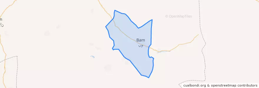 Mapa de ubicacion de شهرستان بم.