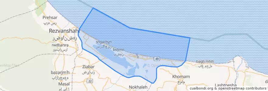 Mapa de ubicacion de شهرستان بندر انزلی.