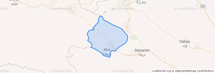 Mapa de ubicacion de شهرستان بوئین و میاندشت.