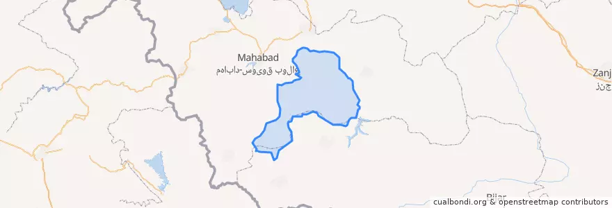 Mapa de ubicacion de شهرستان بوکان.