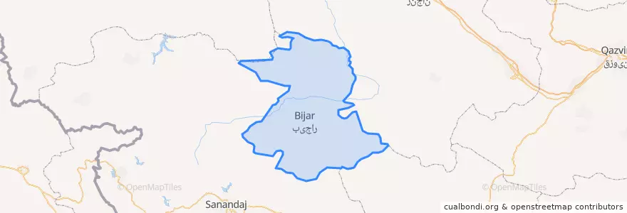 Mapa de ubicacion de Bijar County.