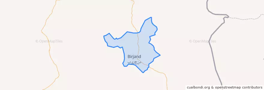 Mapa de ubicacion de Birjand County.