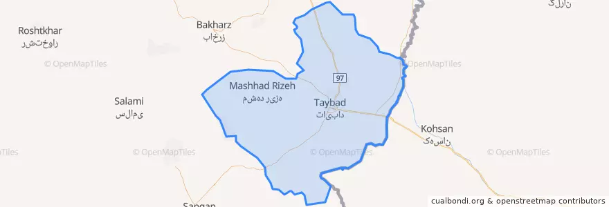 Mapa de ubicacion de Taybad County.
