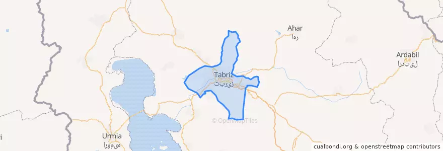 Mapa de ubicacion de Tabriz County.