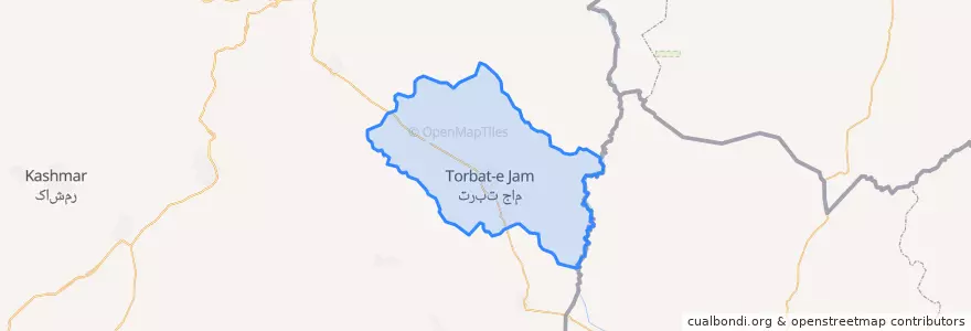 Mapa de ubicacion de شهرستان تربت جام.