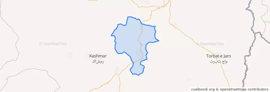 Mapa de ubicacion de Torbat-e-Heydarieh County.
