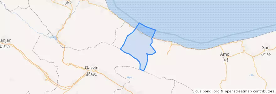 Mapa de ubicacion de Tonekabon County.