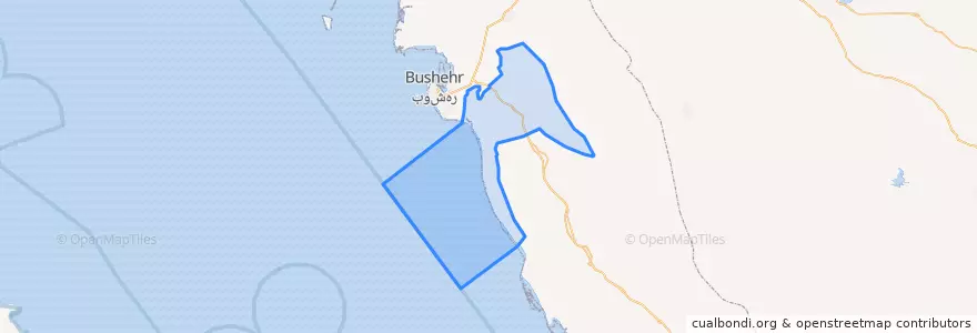 Mapa de ubicacion de شهرستان تنگستان.