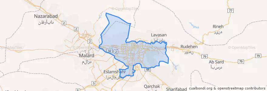 Mapa de ubicacion de Tehran County.