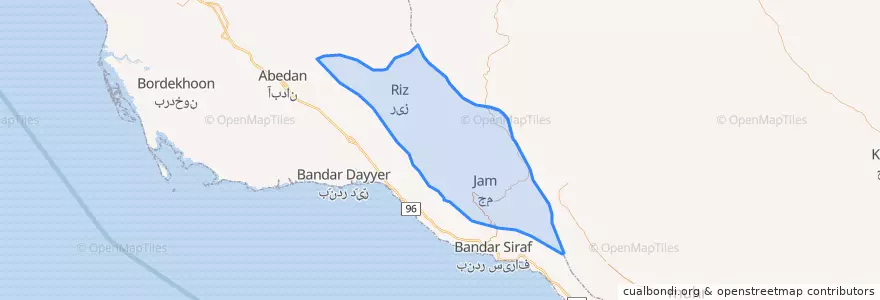 Mapa de ubicacion de Jam County.