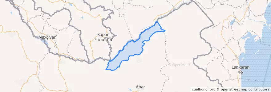 Mapa de ubicacion de Khoda Afarin County.