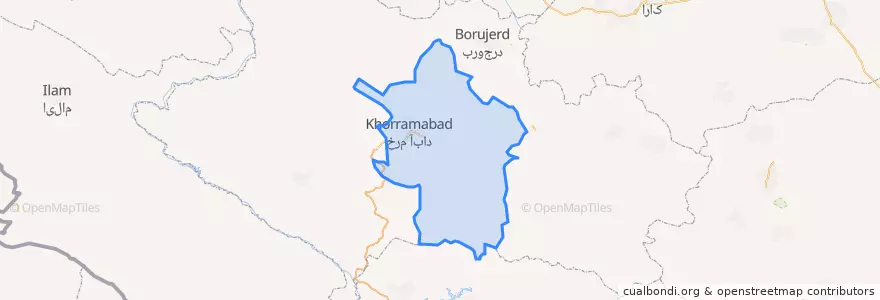 Mapa de ubicacion de شهرستان خرم آباد.
