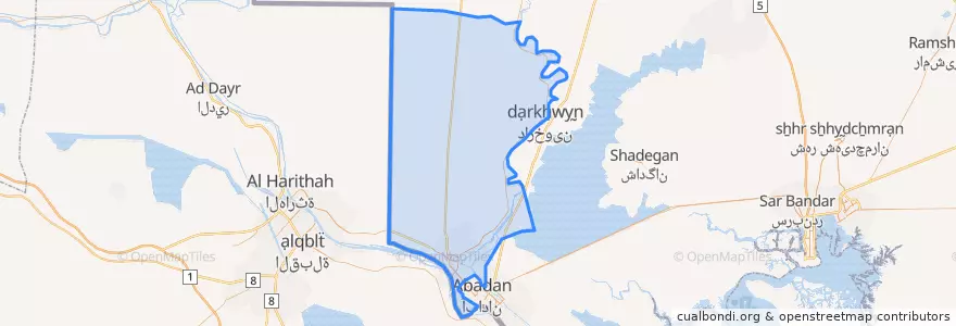 Mapa de ubicacion de Khoramshahr County.
