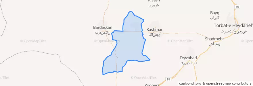 Mapa de ubicacion de شهرستان خلیل آباد.