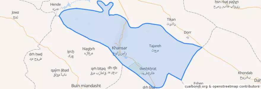Mapa de ubicacion de شهرستان خوانسار.