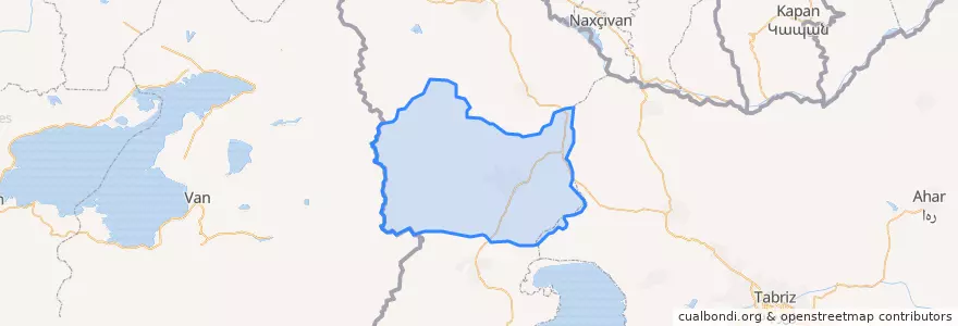 Mapa de ubicacion de شهرستان خوی.