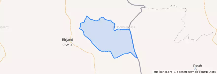 Mapa de ubicacion de شهرستان درمیان.