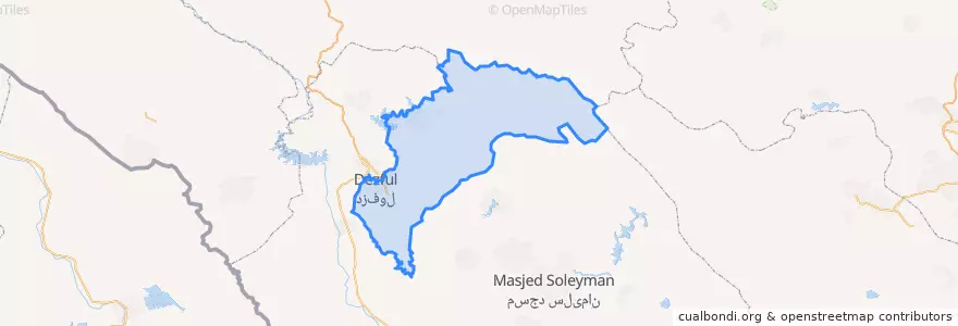 Mapa de ubicacion de شهرستان دزفول.