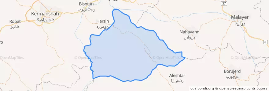 Mapa de ubicacion de شهرستان دلفان.