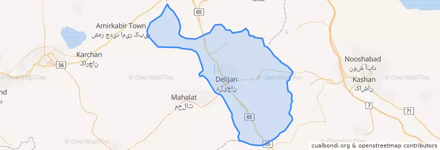 Mapa de ubicacion de شهرستان دلیجان.