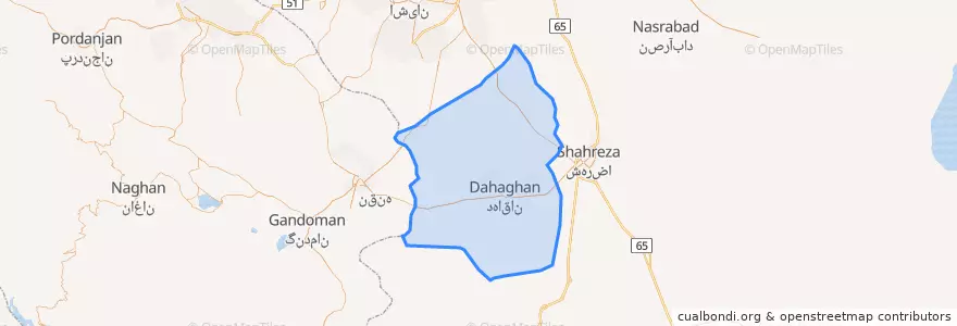 Mapa de ubicacion de شهرستان دهاقان.