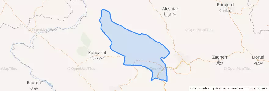 Mapa de ubicacion de chegeni county.
