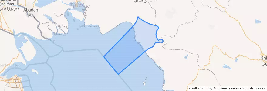 Mapa de ubicacion de شهرستان دیلم.