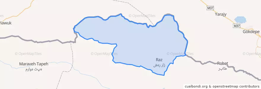 Mapa de ubicacion de شهرستان راز و جرگلان.