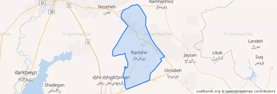 Mapa de ubicacion de Ramshir County.